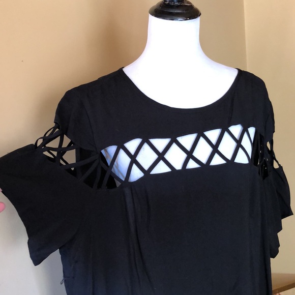 TORRID sz 3x 22/24 Open Cage X Weave Crewneck Lightweight Popover Dress $59 NEW - Picture 3 of 12